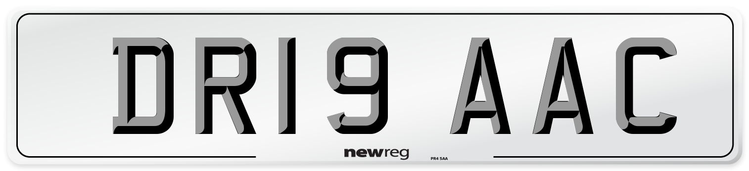DR19 AAC Number Plate from New Reg